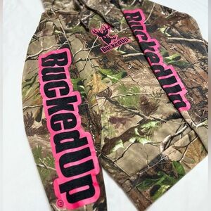 Camo Bucked Up Hoodie- Pink- Sz Small